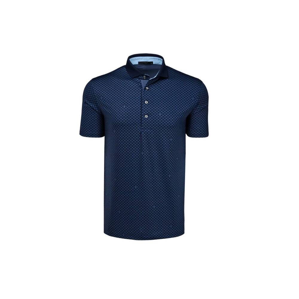 NEW GREYSON CLOTHIERS men's ponderous wolf polo shirt in maltese blue